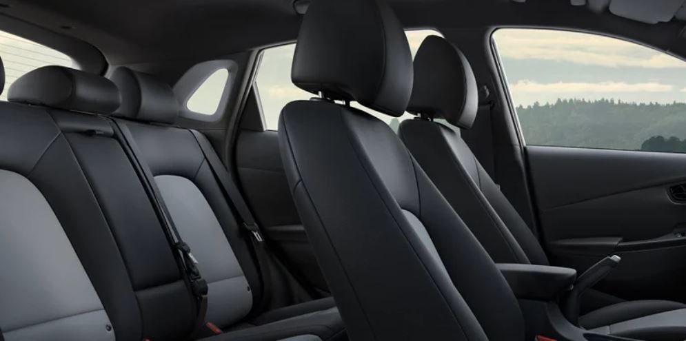 Interior seating view of the 2023 Hyundai Kona