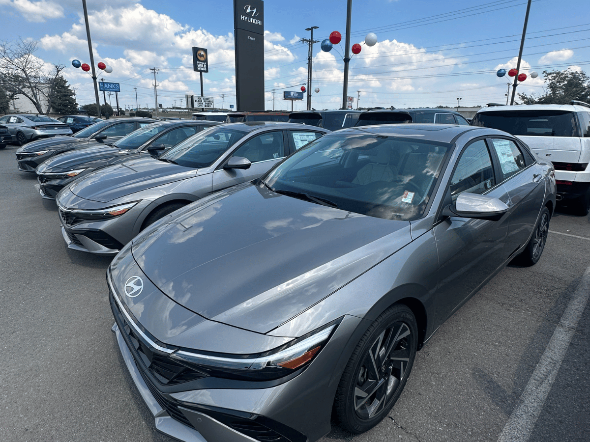 Lineup of new Hyundai Elantra and Elantra Hybrid models at Crain Hyundai of North Little Rock