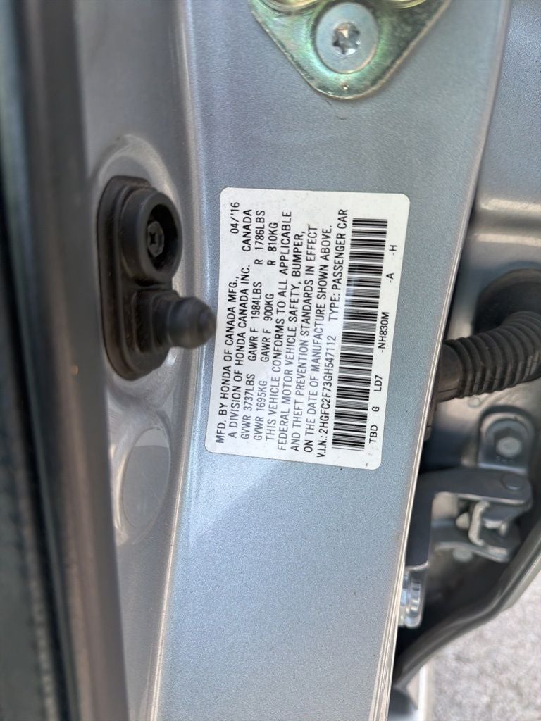 2016 Honda Civic EX - MOONROOF / PUSH BUTTON START