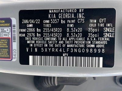 2022 Kia Sorento SX - PANORAMIC SUNROOF / POWER PASSENGER SEAT