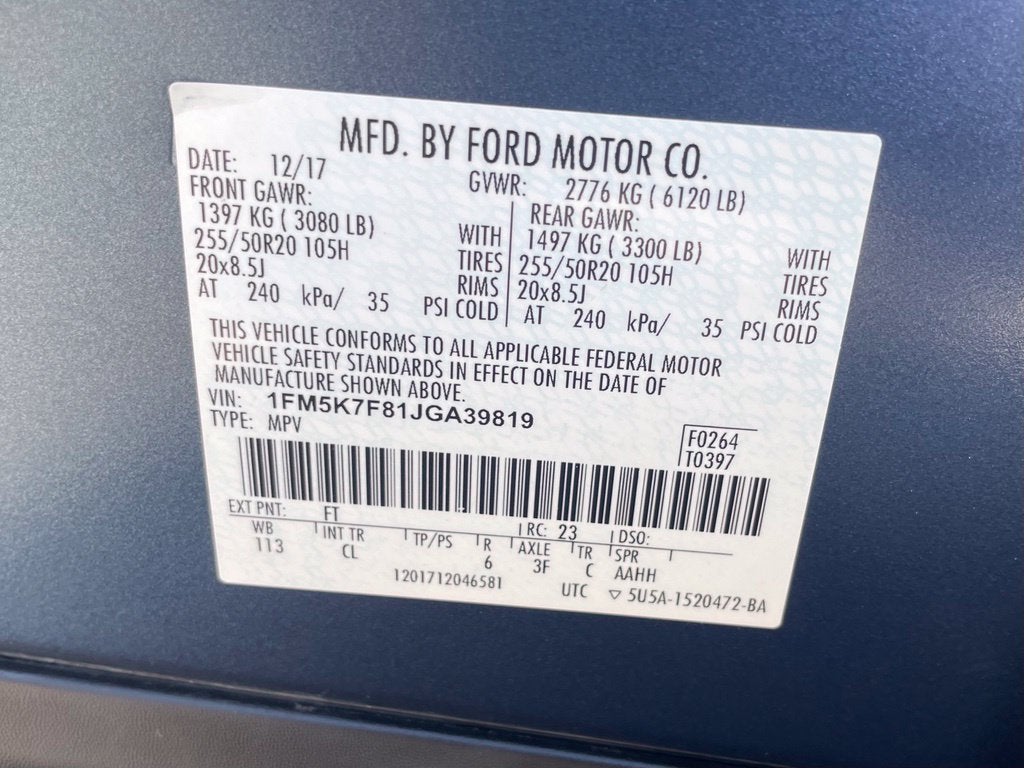 2018 Ford Explorer Limited One Owner, Clean CarFax, Leather, Moonroof, Bucket