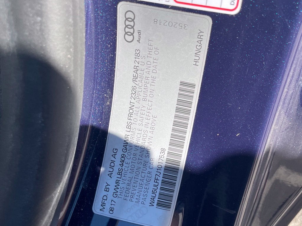 2018 Audi A3 2.0T Premium Plus Leather, Navi, Clean CarFax