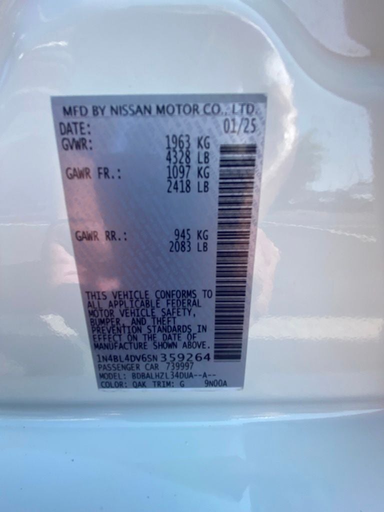 2025 Nissan Altima 2.5 SV