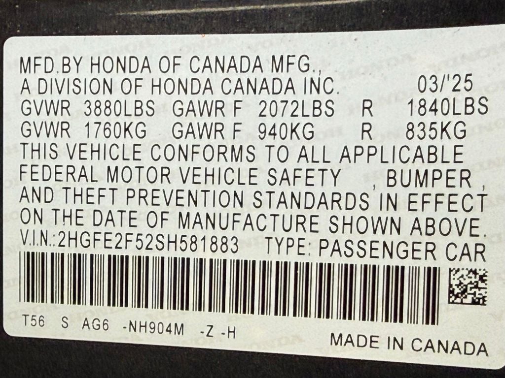 2025 Honda Civic Sport CLEAN CARFAX 1 OWNER
