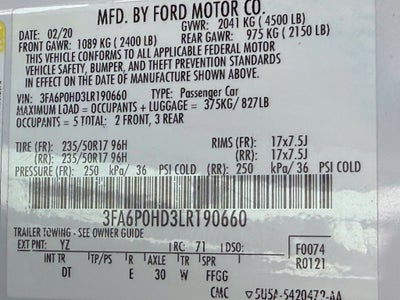 2020 Ford Fusion SE - SUNROOF