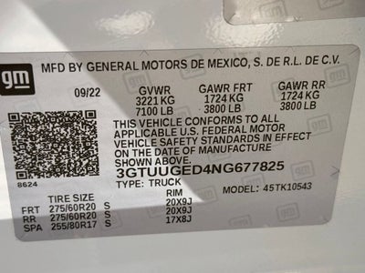 2022 GMC Sierra 1500 Denali HUD