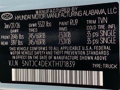2026 Hyundai SANTA CRUZ SEL Activity FWD