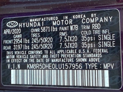 2020 Hyundai PALISADE Limited