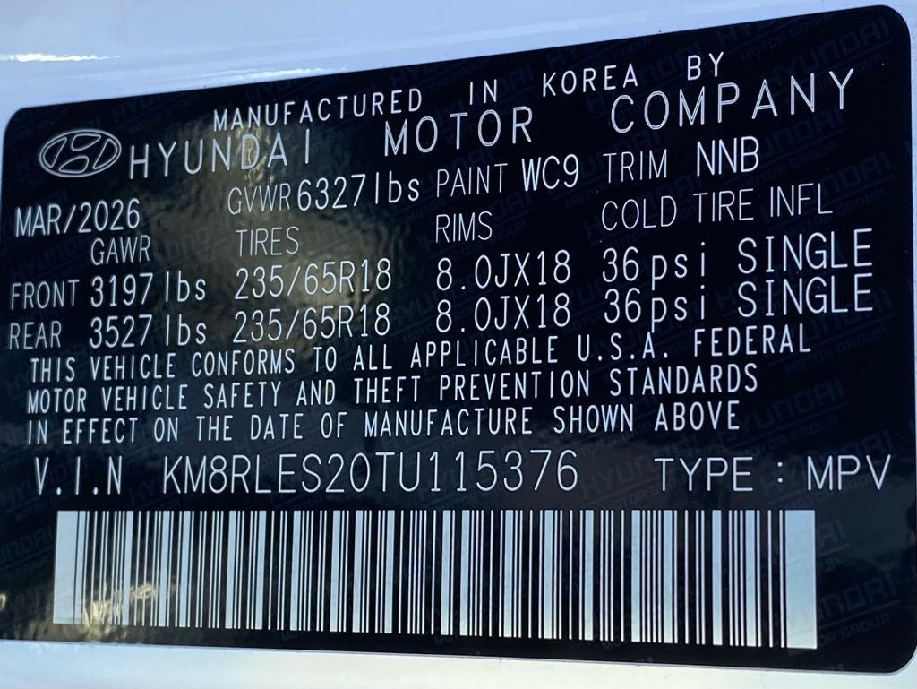 2026 Hyundai PALISADE SEL 7 Passenger