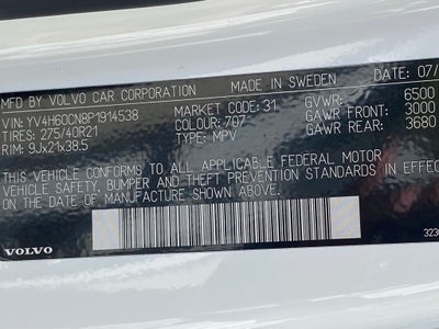 2023 Volvo XC90 Recharge Plug-In Hybrid T8 Plus Bright Theme 7 Passenger