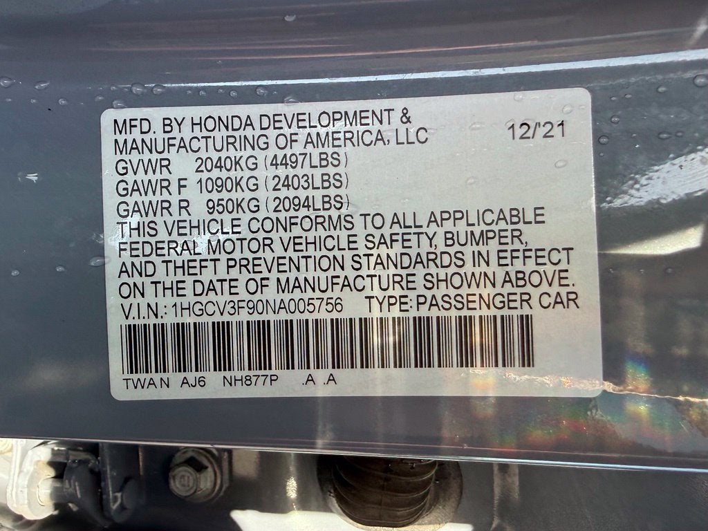 2022 Honda Accord Hybrid Touring