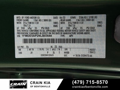2022 Ford Bronco Outer Banks - $50,935 MSRP / 4WD / 314A / HIGH / LUX