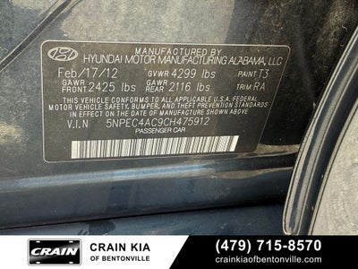 2012 Hyundai SONATA SE - CLEAN CARFAX / ONE OWNER