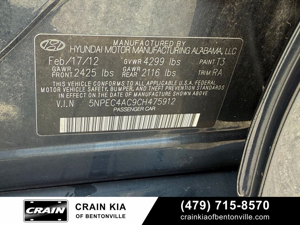 2012 Hyundai SONATA SE - CLEAN CARFAX / ONE OWNER