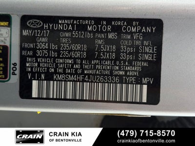 2018 Hyundai SANTA FE SE