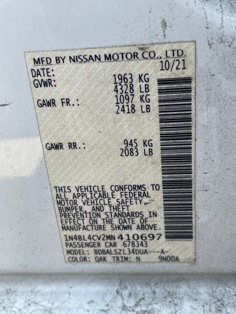 2021 Nissan Altima 2.5 SR BLIND SPOT / POWER DRIVERS SEAT