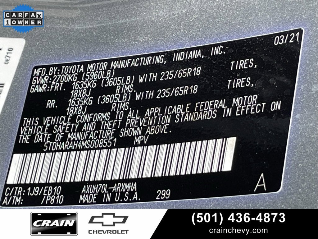 2021 Toyota Highlander Hybrid XLE